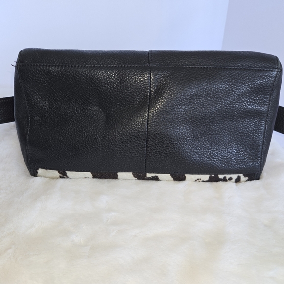 Hobo International RENDER Leather Black and White Cow Print Women's Shoulder Bag - Picture 6 of 12